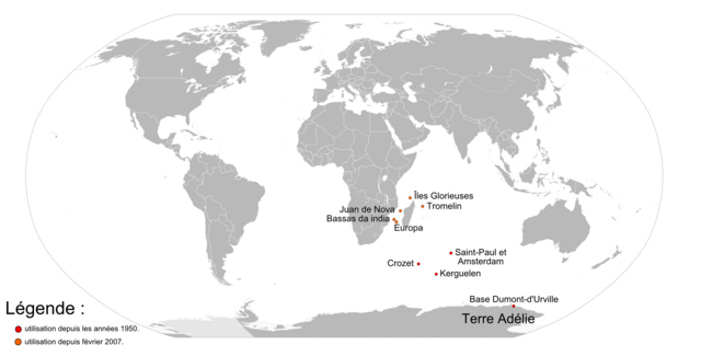 TAAF map, part of France, Superpower.