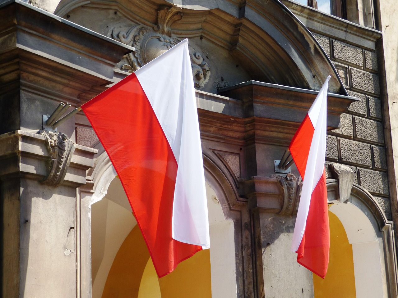 Poland flag representing Poland, Europe's Great Power