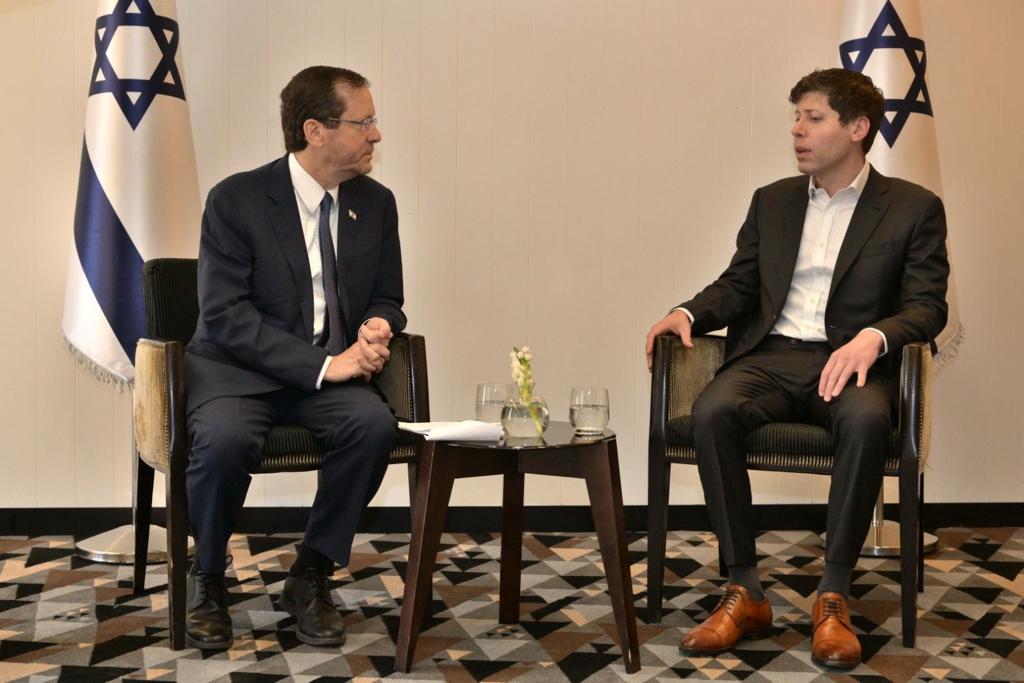 Sam Altman meeting Isaac Herzog in June 2023, OpenAI CEO leadership discussion representing internal tensions at openai