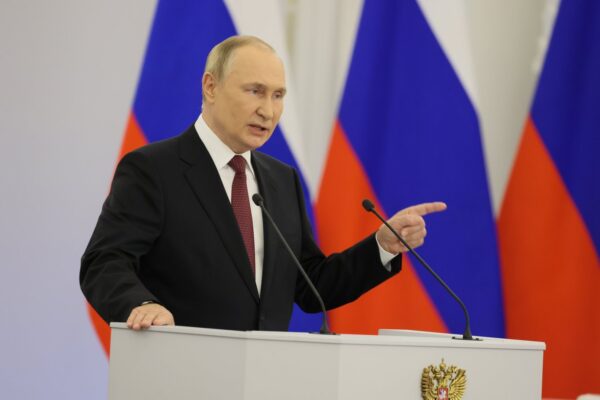 Putin talking, representing Putin law to register stolen cars from EU countries